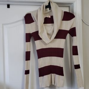 Stripped Cowel neck sweater size M